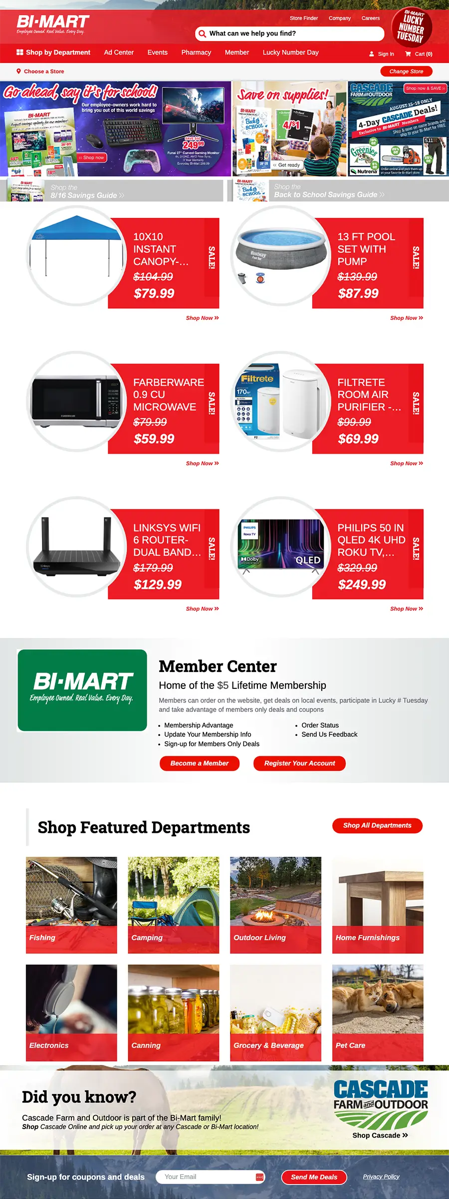 Homepage of bimart.com